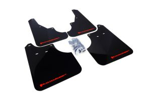 2009-2013 Subaru Forester 2.5X/XT  Rallyarmor Urethane Mud Flaps Black/Red - RAL-MF11-UR-BLK/RD
