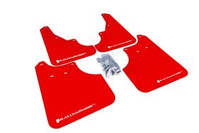 2009-2013 Subaru Forester 2.5X/XT  Rallyarmor Urethane Mud Flaps Red/White - RAL-MF11-UR-RD/WH