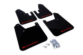 1998-2002 Subaru Forester Rallyarmor Urethane Mud Flaps Black/Red - RAL-MF13-UR-BLK/RD