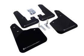 2010-2014 Subaru Legacy 2.5i/3.6R Rallyarmor Urethane Mud Flaps Black/Silver - RAL-MF14-UR-BLK/SIL