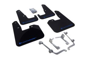 2008-2014 Subaru STI Hatchback Rallyarmor Urethane Mud Flaps Black/Blue - RAL-MF15-UR-BLK/BL