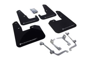 2008-2014 Subaru STI Hatchback Rallyarmor Urethane Mud Flaps Black/Silver - RAL-MF15-UR-BLK/SIL