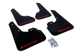 2010-2013 Mazda 3 I/Mazdaspeed/S Rallyarmor Urethane Mud Flaps Black/Red - RAL-MF17-UR-BLK/RD