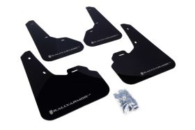 2010-2013 Mazda 3 I/Mazdaspeed/S Rallyarmor Urethane Mud Flaps Black/Silver - RAL-MF17-UR-BLK/SIL