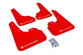 2010-2013 Mazda 3 I/Mazdaspeed/S Rallyarmor Urethane Mud Flaps Red/White - RAL-MF17-UR-RD/WH