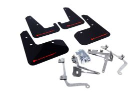2011-2014 Subaru WRX/STI Sedan Rallyarmor Urethane Mud Flaps Black/Red - RAL-MF19-UR-BLK/RD