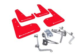 2011-2014 Subaru WRX/STI Sedan Rallyarmor Urethane Mud Flaps Red/White - RAL-MF19-UR-RD/WH