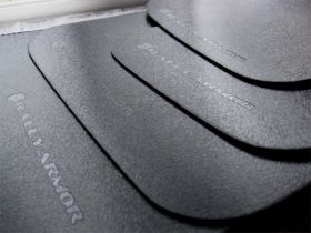 1993-2001 Subaru Impreza RS/LX/GL/Sport Rallyarmor Polyblend Mud Flaps Black/Black - RAL-MF2-BAS-BLK