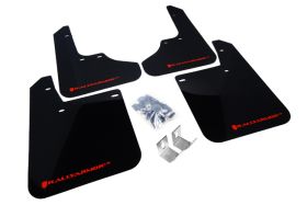 1993-2001 Subaru Impreza RS/LX/GL/Sport Rallyarmor Urethane Mud Flaps Black/Red - RAL-MF2-UR-BLK/RD