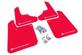 1993-2001 Subaru Impreza RS/LX/GL/Sport Rallyarmor Urethane Mud Flaps Red/White - RAL-MF2-UR-RD/WH