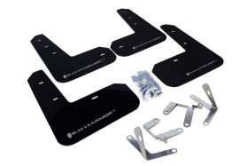 2013-2017 Scion FRS Rallyarmor Urethane Mud Flaps Black/Silver - RAL-MF23-UR-BLK/SIL