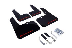 2012-2017 Hyundai Veloster Base/Turbo Rallyarmor Urethane Mud Flaps Black/Red - RAL-MF24-UR-BLK/RD