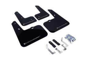 2012-2017 Hyundai Veloster Base/Turbo Rallyarmor Urethane Mud Flaps Black/Silver - RAL-MF24-UR-BLK/SIL