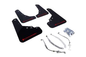2012-2017 Fiat 500 ABARTH/500T/SPORT Rallyarmor Urethane Mud Flaps Black/Red - RAL-MF25-UR-BLK/RD