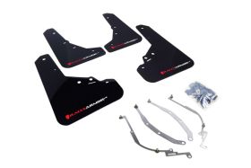 2012-2017 Fiat 500 ABARTH/500T/SPORT Rallyarmor Urethane Mud Flaps Black/Red and White - RAL-MF25-UR-BLK/RDW