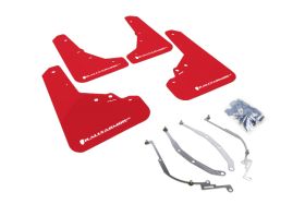 2012-2017 Fiat 500 ABARTH/500T/SPORT Rallyarmor Urethane Mud Flaps Red/White - RAL-MF25-UR-RD/WH