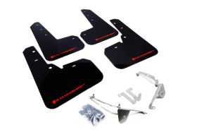 2013-2017 Subaru XV Crosstrek Rallyarmor Urethane Mud Flaps Black/Red - RAL-MF26-UR-BLK/RD