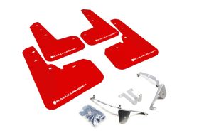 2013-2017 Subaru XV Crosstrek Rallyarmor Urethane Mud Flaps Red/White - RAL-MF26-UR-RD/WH