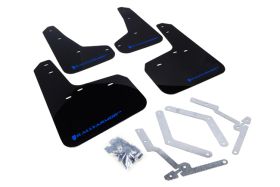 2013-2017 Ford Focus SE/Titanium/ST/RS Rallyarmor Urethane Mud Flaps Black/Blue - RAL-MF27-UR-BLK/BL