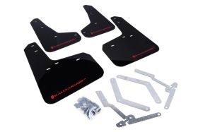 2013-2017 Ford Focus SE/Titanium/ST/RS Rallyarmor Urethane Mud Flaps Black/Red - RAL-MF27-UR-BLK/RD