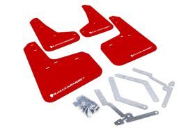 2013-2017 Ford Focus SE/Titanium/ST/RS Rallyarmor Urethane Mud Flaps Red/White - RAL-MF27-UR-RD/WH