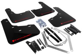 2013-2017 Ford Fiesta ST Rallyarmor Urethane Mud Flaps Black/Red - RAL-MF29-UR-BLK/RD