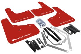2013-2017 Ford Fiesta ST Rallyarmor Urethane Mud Flaps Red/White - RAL-MF29-UR-RD/WH