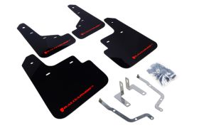 2014-2016 Mazda 3 Grand Touring/Sport/SV/Touring Rallyarmor Urethane Mud Flaps Black/Red - RAL-MF31-UR-BLK/RD
