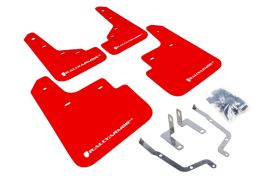 2014-2016 Mazda 3 Grand Touring/Sport/SV/Touring Rallyarmor Urethane Mud Flaps Red/White - RAL-MF31-UR-RD/WH