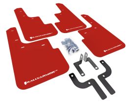 2010-2016 Mitsubishi Outlander Outlander Sport/ASX/RVR Rallyarmor Urethane Mud Flaps Red/White - RAL-MF33-UR-RD/WH