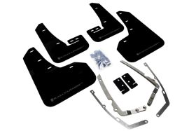 2015-2017 VW Golf GTI/TSI Rallyarmor Urethane Mud Flaps Black/Grey - RAL-MF37-UR-BLK/GRY