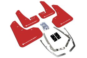 2015-2017 VW Golf GTI/TSI Rallyarmor Urethane Mud Flaps Red/White - RAL-MF37-UR-RD/WH