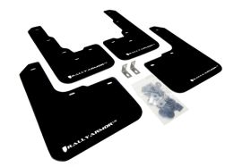 2013-2017 Dodge Dart SE/ SXT/Aero/ Limited/GT Rallyarmor Urethane Mud Flaps Black/White - RAL-MF39-UR-BLK/WH
