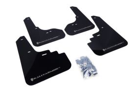 2005-2009 Subaru Legacy Rallyarmor Urethane Mud Flaps Black/Silver - RAL-MF4-UR-BLK/SIL