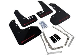 2015-2017 VW Golf R Rallyarmor Urethane Mud Flaps Black/Red - RAL-MF40-UR-BLK/RD