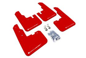 2013-2016 Toyota RAV4 Rallyarmor Urethane Mud Flaps Red/White - RAL-MF41-UR-RD/WH