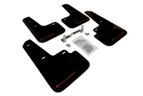 2013-2016 Mitsubishi Mirage DE/ES/SE/GT Rallyarmor Urethane Mud Flaps Black/Red - RAL-MF43-UR-BLK/RD