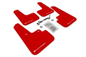 2013-2016 Mitsubishi Mirage DE/ES/SE/GT Rallyarmor Urethane Mud Flaps Red/White - RAL-MF43-UR-RD/WH