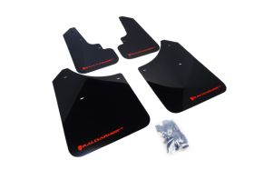 2003-2008 Subaru Forester 2.5X/XT  Rallyarmor Urethane Mud Flaps Black/Red - RAL-MF5-UR-BLK/RD