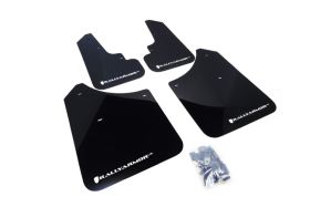 2003-2008 Subaru Forester 2.5X/XT  Rallyarmor Urethane Mud Flaps Black/White - RAL-MF5-UR-BLK/WH