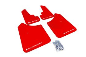 2003-2008 Subaru Forester 2.5X/XT  Rallyarmor Urethane Mud Flaps Red/White - RAL-MF5-UR-RD/WH