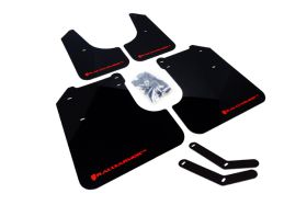 2008-2011 Subaru Impreza/WRX Rallyarmor Urethane Mud Flaps Black/Red - RAL-MF6-UR-BLK/RD