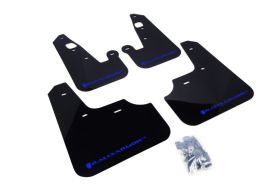 2007-2016 Mitsubishi Lancer DE/ES/GTS /SE/Ralliart Rallyarmor Urethane Mud Flaps Black/Blue - RAL-MF8-UR-BLK/BL