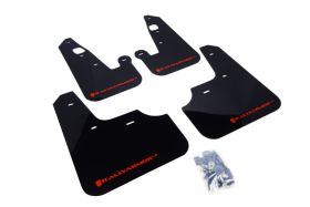 2007-2016 Mitsubishi Lancer DE/ES/GTS /SE/Ralliart Rallyarmor Urethane Mud Flaps Black/Red - RAL-MF8-UR-BLK/RD