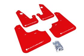 2007-2016 Mitsubishi Lancer DE/ES/GTS /SE/Ralliart Rallyarmor Urethane Mud Flaps Red/White - RAL-MF8-UR-RD/WH