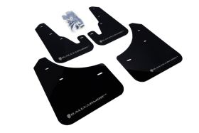 2004-2009 Mazda 3 I/Mazdaspeed/S Rallyarmor Urethane Mud Flaps Black/Silver - RAL-MF9-UR-BLK/SIL