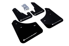 2004-2009 Mazda 3 I/Mazdaspeed/S Rallyarmor Urethane Mud Flaps Black/White - RAL-MF9-UR-BLK/WH