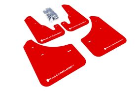 2004-2009 Mazda 3 I/Mazdaspeed/S Rallyarmor Urethane Mud Flaps Red/White - RAL-MF9-UR-RD/WH