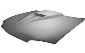 2003-2005 Chevrolet Cavalier RKS Fiberglass Ram-Air Hood w/Carbon Fiber Blister - 02013064