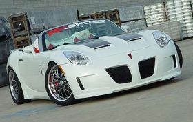 2006-2009 Pontiac Solstice RKS Fiberglass Ram Air Hood w/Carbon Fiber Blisters - 26011001